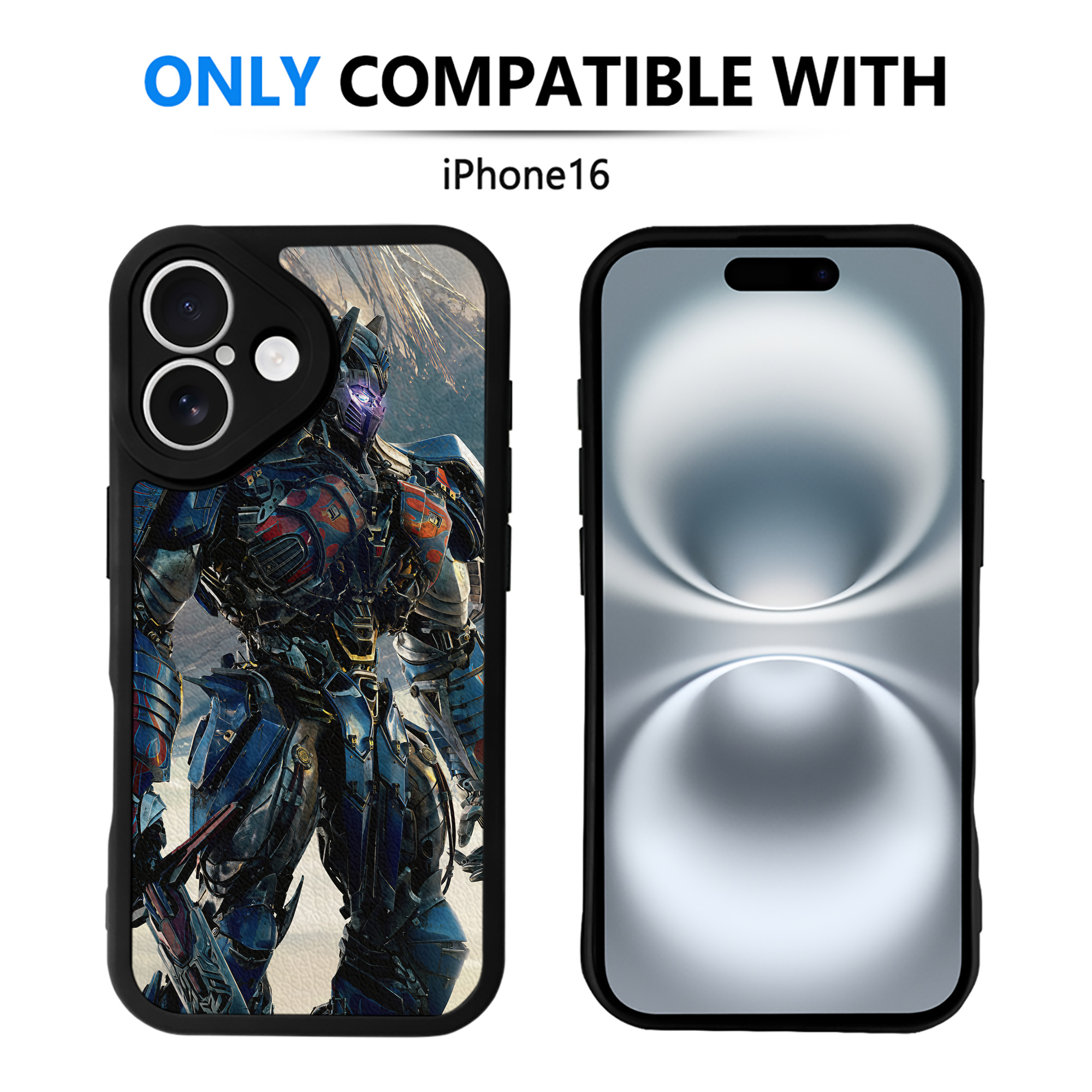 （画像用） Transformers トランスフォーマー 【iPhone 16シリーズ対応】シリコンスマホケース（レザー調） 材質：シリコン